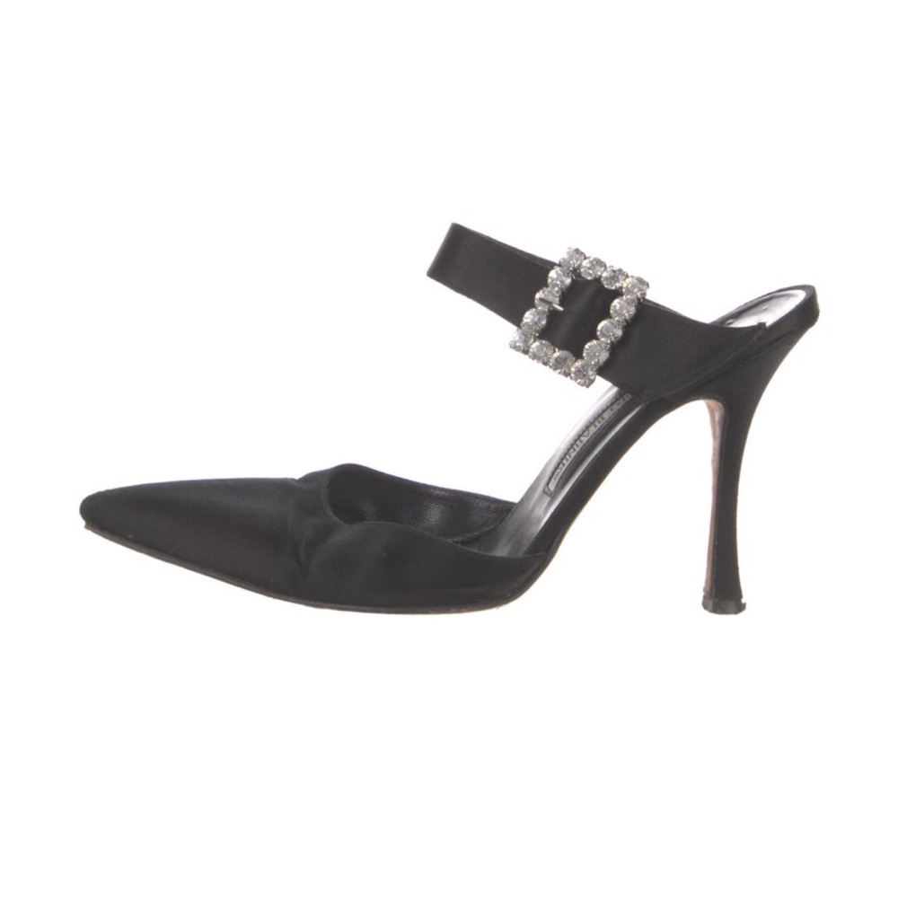 Manolo Blahnik Satin Mules